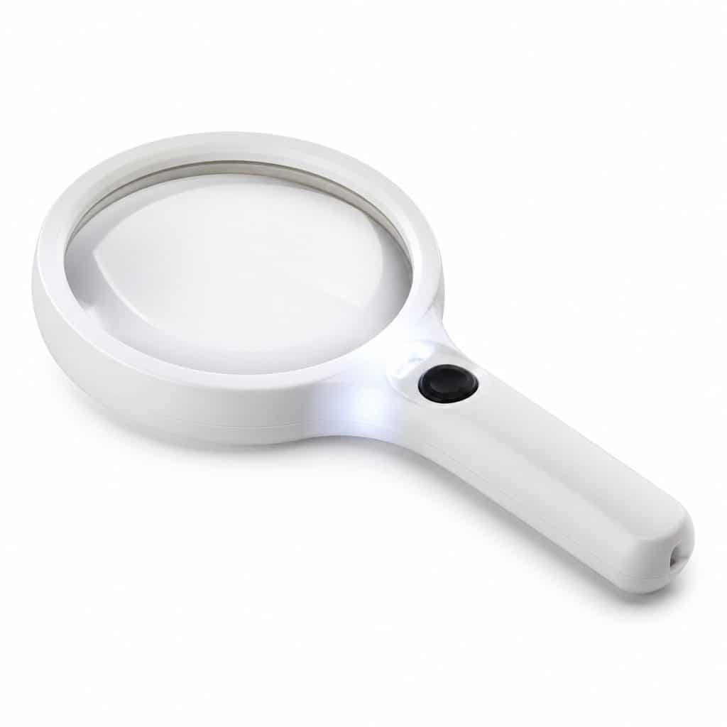 Loupe de lecture grossissante avec éclairage LED présenté seul