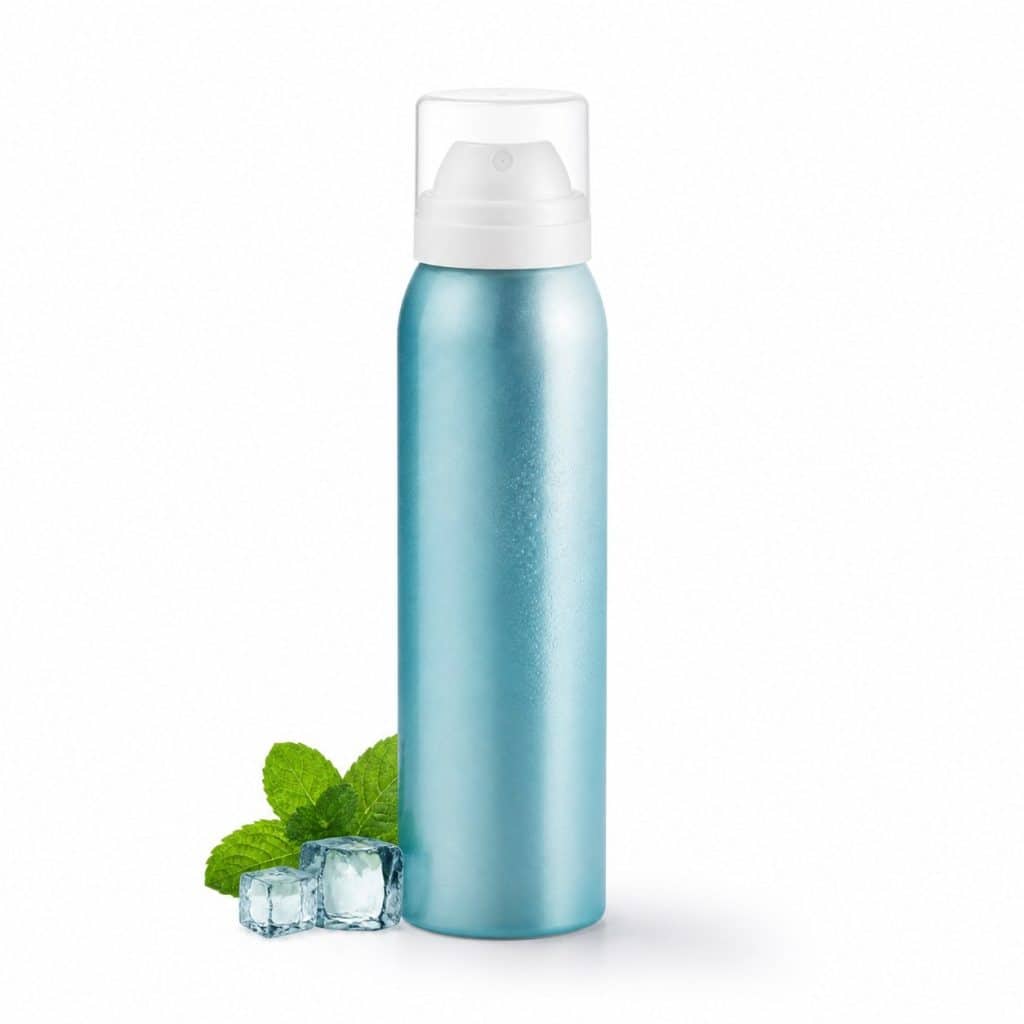 Spray rafraîchissant jambes, effet froid immédiat présenté seul